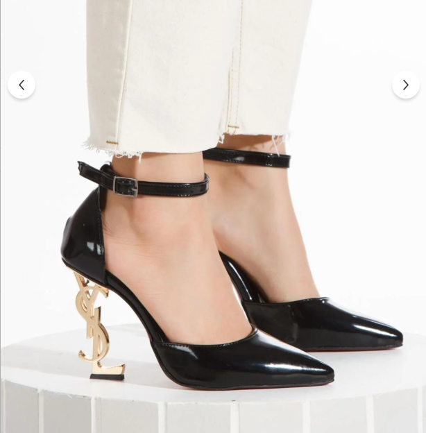 BLACK BEAUTY OPYUM Coat Shoe Gold Heel ysl